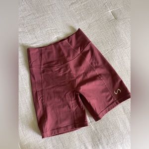 TLF 6 inch workout shorts. In mauve color